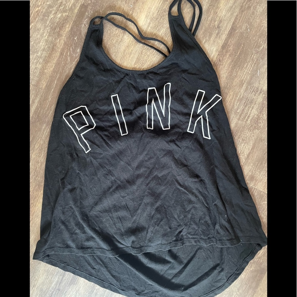 Pink Logo Victoria Secret Tank Top